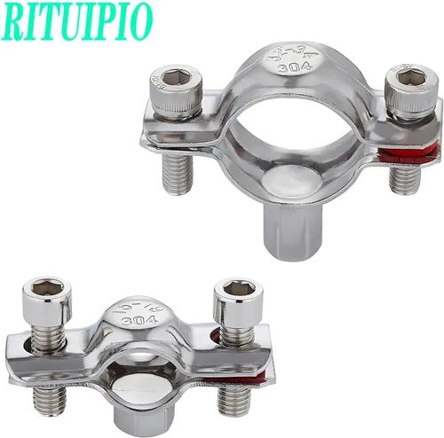Miniatura 8 de 2 piezas alargar anillo dividido suspensión de tubo 304 acero inoxidable resistente soportes de tubería para tubería OD 15-19mm (0.59-0.75in)