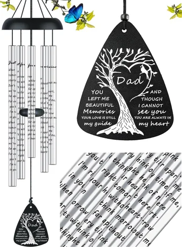 Miniatura 12 de Regalos de duelo conmemorativos de simpatía para la pérdida de papá, padre, Campanas de viento conmemorativas de simpatía para la pérdida de padre