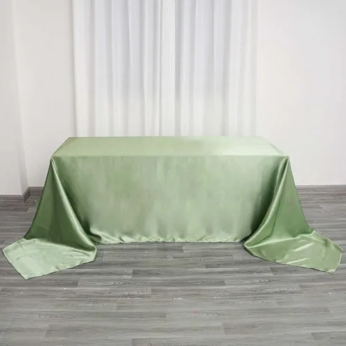 Miniatura 21 de Efavormart - Mantel rectangular de satén, 90 x 132 pulgadas, suave, oblongo, lavable, mantel decorativo de tela sedosa para bodas, fiestas, Plata