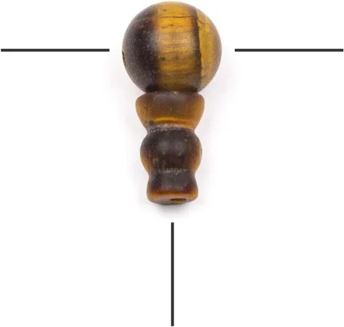 Miniatura 13 de Cherry Blossom Beads Piedra preciosa Mala Guru Bead – Turquesa africana – Tres agujeros 0.394 in redondo con torre de 0.276x0.394 in – Tres
