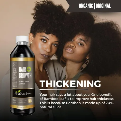Miniatura 5 de Hair Growth Plus 12oz – Producto de bambú para el cabello con colágeno, queratina y vitaminas para mujeres y hombres – Cabello saludable, piel