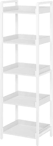 Miniatura 10 de Rolanstar Estantería, Estante de Almacenamiento de 5 Niveles, Estantería de Esquina Estrecha, Estantes de Madera de Exhibición para Sala de Estar