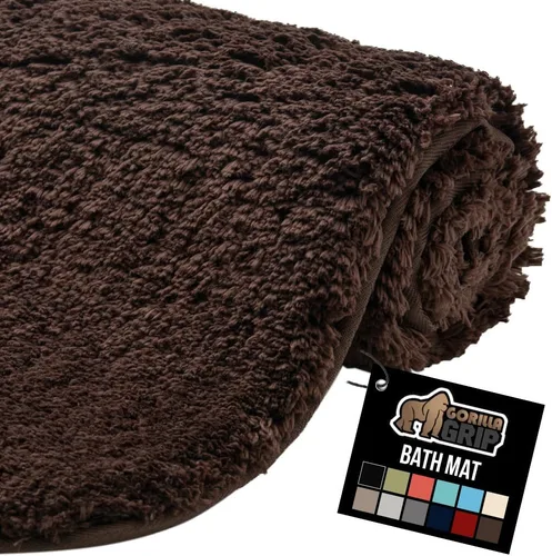 Miniatura 21 de GORILLA GRIP Alfombras de baño, ultra suaves, absorbentes, de felpa gruesa, lavables a máquina, microfibra de secado rápido, tapetes para ducha