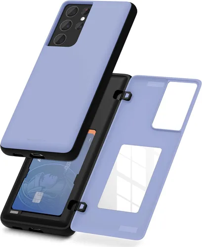 Miniatura 38 de GOOSPERY Funda tipo cartera para Samsung Galaxy S22 Ultra, [tarjetero] parachoques magnético de puerta con cierre automático, cubierta protectora