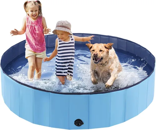 Miniatura 17 de Eooqi Piscina plegable para perros, bañera portátil para mascotas y piscina infantil, bañera plegable para cachorros, perros pequeños, medianos