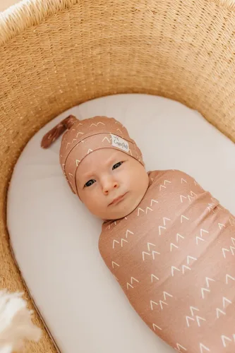 Miniatura 2 de Copper Pearl - Gorro de bebé con nudo superior elástico suave Rocky