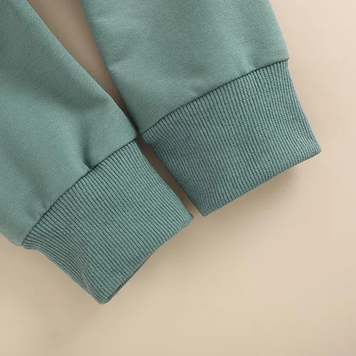 Miniatura 7 de BeQeuewll Ropa para bebé niño de otoño e invierno, 2 piezas, bloque de color, sudadera y pantalones con cuello redondo