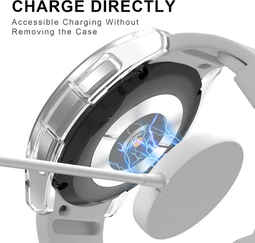 Miniatura 3 de Paquete de 2 + 4 fundas con protector de pantalla para Samsung Galaxy Watch 6 Classic de 1.693 in, funda protectora de policarbonato duro JZK 2 + 4