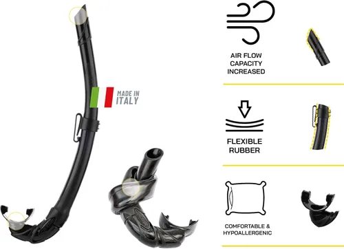 Miniatura 3 de Cressi Máscara y esnórquel diseñados desde apnea y buceo - Sistema antivaho y máscara de bajo volumen - Snorkel flexible y plegable - Calibro y Negro