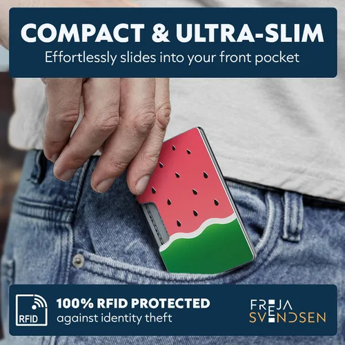 Miniatura 38 de Cartera de aluminio impresa 2.5D para hombres: clip delgado para dinero y tarjetero con barniz selectivo táctil. Bloqueo RFID mejorado, compacto