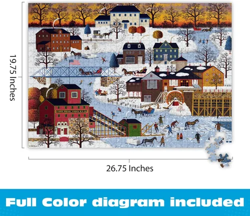 Miniatura 3 de Buffalo Games Charles Wysocki - Rompecabezas de 1000 piezas con escena de invierno festivo, 26.75 x 19.75 pulgadas, a partir de 14 años, póster