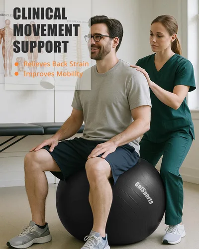 Miniatura 2 de GalSports - Pelota de estabilidad antideslizamiento y antiestallido - Bola suiza para gimnasio en casa y terapia física