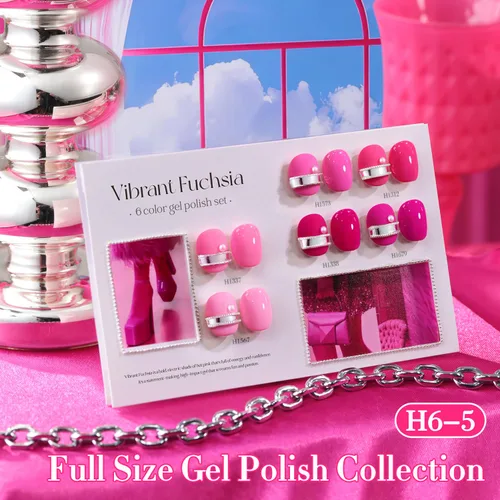 Miniatura 5 de Double Rhythm Juego de 6 esmaltes de gel sin hema, de 0.50 onzas, del mismo color, del mismo color, con el mismo color que se remoja, kit de esmalte