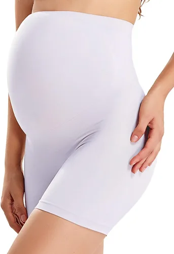 Gratlin Fajas de maternidad sin costuras para mujer, pantalones cortos de embarazo, bragas de cintura alta, ropa interior a medio muslo