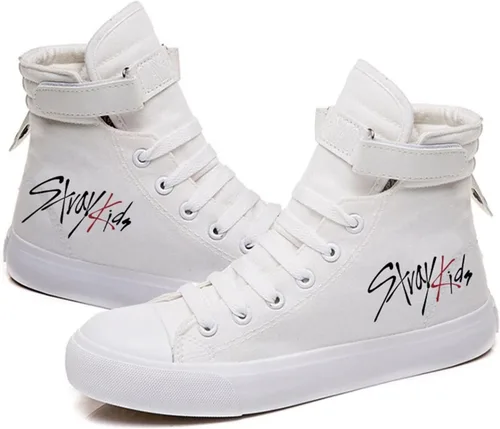 KPOP StrayKids Merch - Zapatos deportivos Bang Chan Lee Know ChangBin Han I.N Felix HyunJin Seungmin Hiphop High Top Tenis de lona