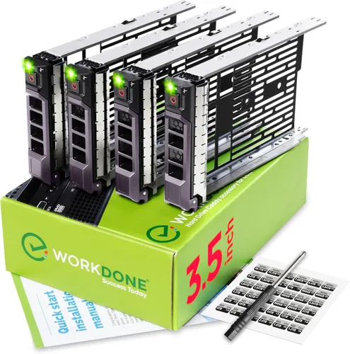 WORKDONE Paquete de 4 unidades – Organizador de disco duro de 3.5 pulgadas – Compatible con servidores Dell PowerEdge seleccionados de 11 a 13ª