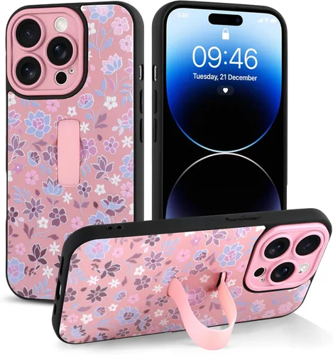 Miniatura 14 de Funda compatible con iPhone 17 Pro Max con correa de mano para los dedos, funda de teléfono con estampado de leopardo y guepardo para mujeres