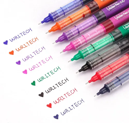 Miniatura 2 de WRITECH Bolígrafos de tinta líquida de secado rápido, punta extrafina de 0.020 in, 8 bolígrafos de tinta de colores surtidos para escribir, tomar