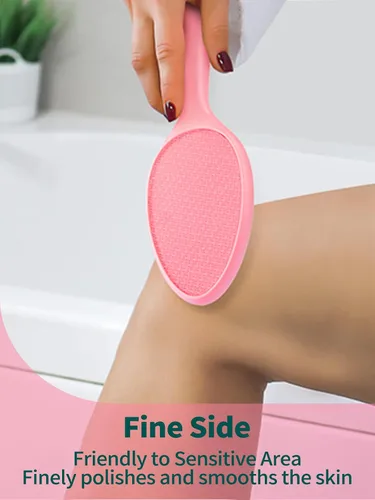 Miniatura 5 de Lima de pie de vidrio de 2 caras Removedor de callos sin soporte de drenaje (rosa) Diseño ergonómico de 2 caras Seguro, eficaz pero suave