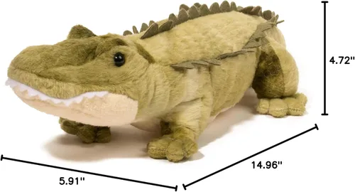 Miniatura 9 de Douglas Stream Line - Peluche de cocodrilo, 15 pulgadas de largo