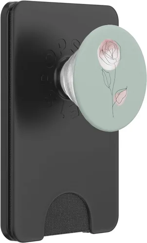 Miniatura 7 de Minimalistic Line Art Sage Green Pastel Boho Roses Flower PopSockets Swappable PopGrip