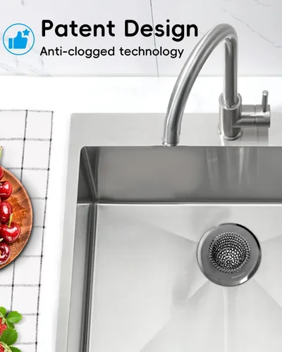 Miniatura 7 de Revolucionario colador de drenaje para fregadero de cocina, colador reversible patentado para fregadero de cocina, cesta coladora de fregadero