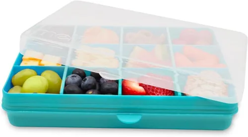 Miniatura 15 de melii Snackle Box Contenedor de aperitivos de 12 compartimentos con separadores extraíbles, almacenamiento de alimentos sin BPA para viajes