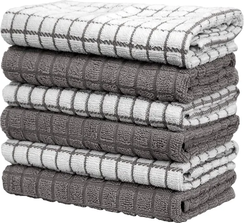 Miniatura 5 de Bumble - Toallas de cocina Toallas de cocina 100% algodón con lazo para colgar, 16 x 28 pulgadas, 380 GSM, juego de toallas de cocina absorbentes