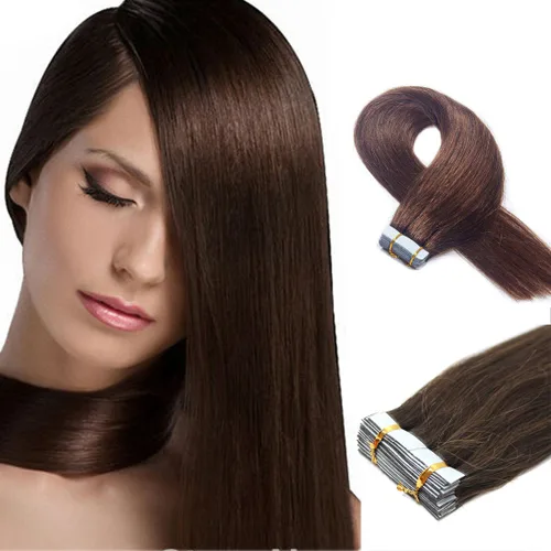 Miniatura 49 de Extensiones de cabello humano Remy con cinta adhesiva sin costuras (16 pulgadas, 10 unidades, rubio ceniza)