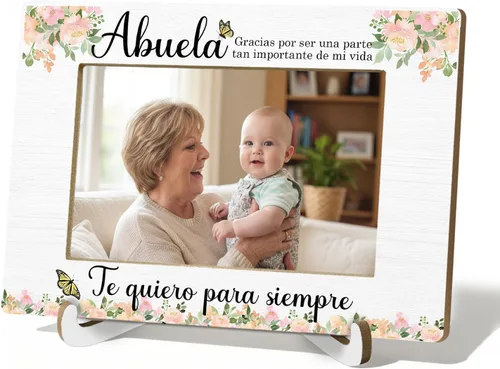 Abuela - Marco de fotos de 4 x 6 pulgadas, regalo de abuela española para cumpleaños, Navidad, marco de fotos de Abuela Te Quiero para Siempre de 4