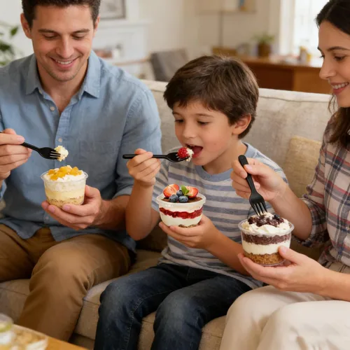 Miniatura 7 de Pumtus Paquete de 100 tazas de plástico de postre de 8 onzas con tapas de cúpula, tazas de yogur transparente sin agujeros, vasos desechables