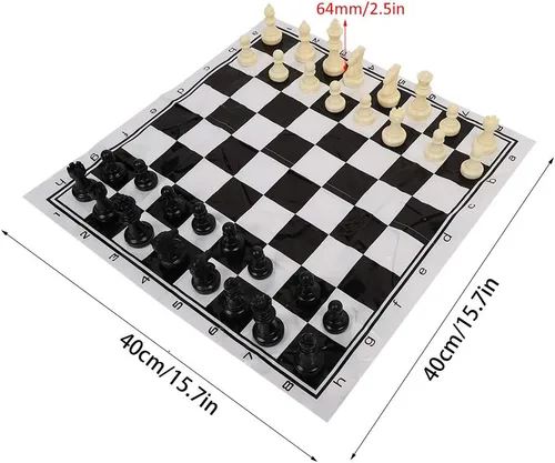 Miniatura 7 de Fydun Juego de tablero medieval blanco y negro internacional de plástico portátil