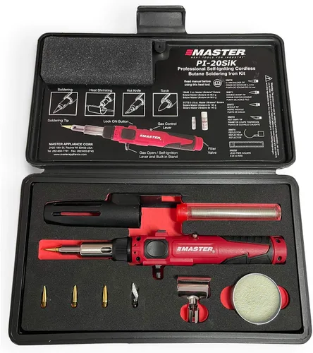 Master Appliance PI-20SiK Kit profesional de soldadura de butano inalámbrico [estación de soldadura portátil y herramienta de calor] - Autoencendido