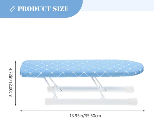 Miniatura 6 de Mini tabla de planchar plegable pequeña tabla de hierro plegable con manga fija para coser azul cielo