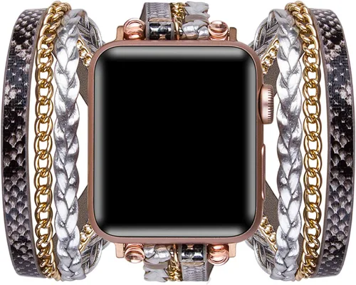 Miniatura 8 de Correas de pulsera compatibles con Apple Watch Band Ultra iWatch Series 8 7 6 5 4 3 2 1 SE 1.97 pulgadas, 1.77 pulgadas, 1.73 pulgadas, 1.65 Marrón