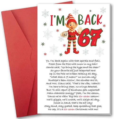 67 Meme - Divertida tarjeta de Navidad para hijo, hija, sobrino, sobrino, nieto, nieto, hermano y hermana, Gen Alpha Meme Skibidi Rizz, tarjetas de