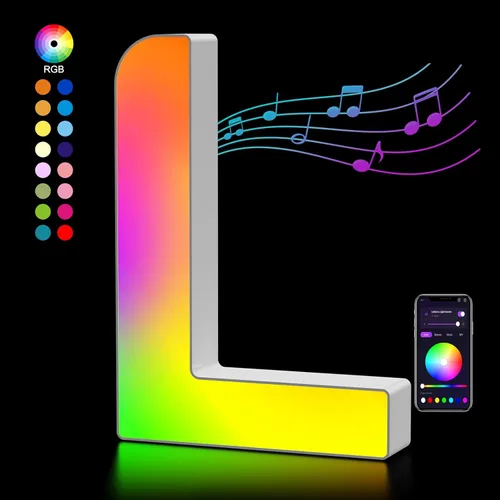 Miniatura 17 de OJQ Letras LED Iluminadas con Música Sincronizada de Letras del Alfabeto Coloridas - Luz de Dormitorio con Cambio de Color - Regalos de Cumpleaños