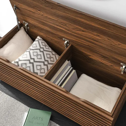 Miniatura 7 de Modway Render - Banco de almacenamiento de grano de madera de 47 pulgadas en nogal