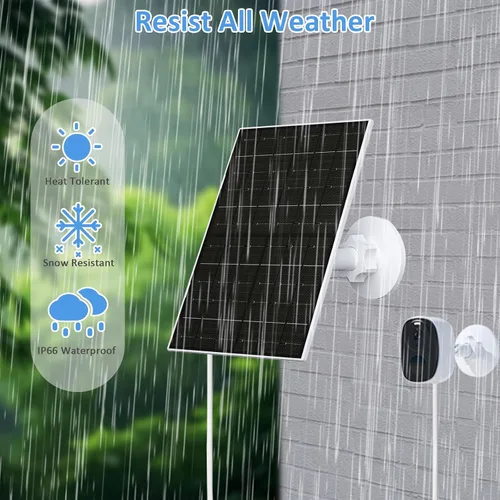 Miniatura 5 de Zivif Panel solar de 7 W para cámaras de seguridad, cargador solar USB C de 5 V y micro USB, fuente de alimentación impermeable IP66