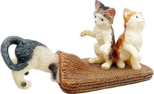 Miniatura 4 de Gemini&Genius 6 juguetes de gato para niños, figuras de gato, gatitos realistas para niños pequeños, juguetes divertidos de animales para mascotas