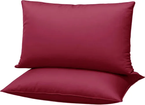 Miniatura 8 de Juego de 2 almohadas de cama planas ultra delgadas tamaño estándar, extra suaves, alternativas a las almohadas de plumas, para dormir de estómago