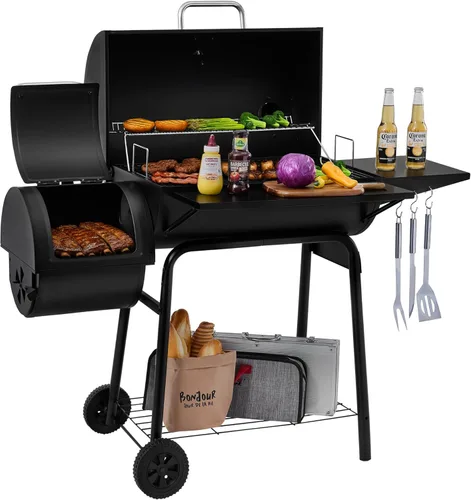 Royal Gourmet CC1830S - parrilla de carbón para barbacoa y ahumador offset | superficie de cocción de 823 pulgadas cuadradas, para exteriores y