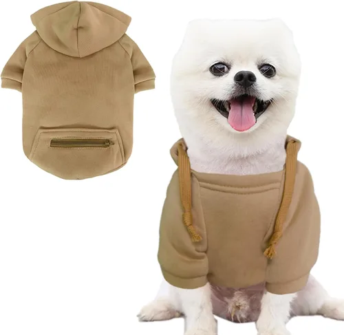 Miniatura 14 de Jecikelon Abrigo de Clima Frío para Perro Mascota con Bolsillo Sudadera de Invierno para Perro Ropa Cálida para Cachorros para Perros Pequeños Ropa