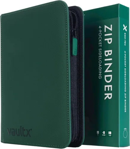 Miniatura 13 de Vault X Carpeta de 4 bolsillos con cremallera para tarjetas, 160 tarjetas, material de álbum Exo-Tec premium, 20 páginas de carga lateral, carpeta