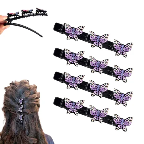 Miniatura 19 de Pinzas para el cabello trenzadas con piedra de cristal brillante para mujeres y niñas, pinzas para el cabello con diamantes de imitación 2025