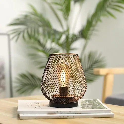 Miniatura 2 de JHY DESIGN Linterna LED de jaula de metal, funciona con pilas, luz de acento inalámbrica con LED, ideal para bodas, fiestas, patio, eventos