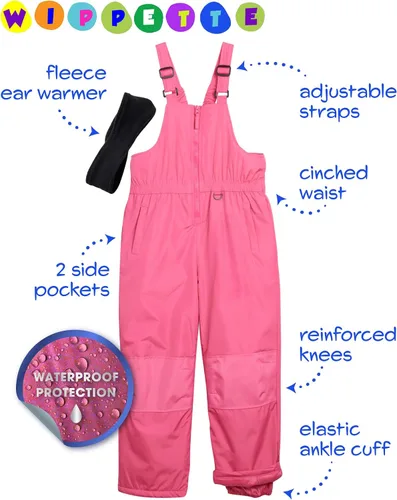 Miniatura 2 de Wippette Overol con peto de nieve para niñas, con aislamiento impermeable, para snowboard, esquí, nieve, para niñas (5-18)