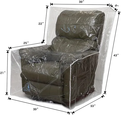 Miniatura 4 de STONECREST - Funda de plástico para silla reclinable, vinilo transparente, impermeable, protector de muebles que rasca para mascotas, funda
