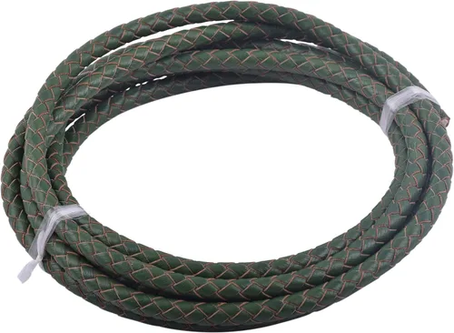 Miniatura 39 de KONMAY 2 yardas 8.0mm Cordón redondo de cuero trenzado auténtico marrón antiguo para corbata de bolo
