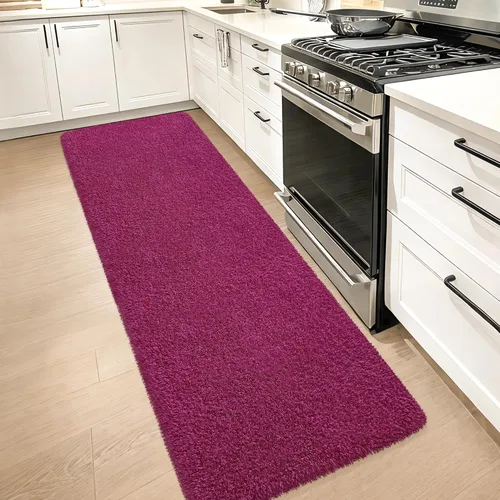 Miniatura 28 de Alfombras suaves para dormitorio, alfombra de pasillo de 2 x 6 pies, alfombra de felpa lanuda antideslizante para mesita de noche, sofá, sala